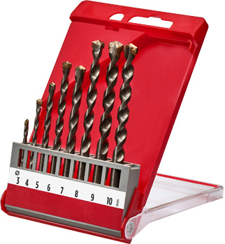 Masonry drill set TCT, 8 pcs., Ø 3-10 mm