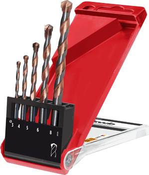 Multicut Universal Drill Bit Set, 5 pcs., Ø 3–8 mm