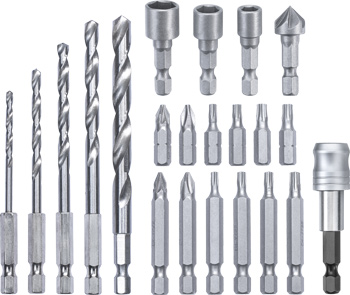 Bit and Metal Drill Bit Set, S-Box, 22 pcs.