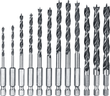 Wood Drill Bit Set, S-Box, 12 pcs., Ø 3-8 mm