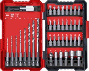 Bit and Metal Drill Bit Set, L-Box, 39 pcs.