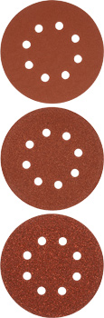 Quick-Stick Sanding Disc Set for Wood and Metal, Aluminium Oxide, Perforated, 5 pcs., Ø 125 mm, G40 / G120 / G240