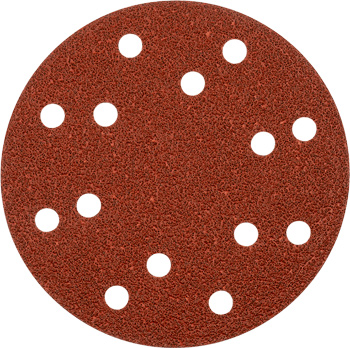 Quick-Stick Aluminium Oxide Sanding Discs for Wood and Metal, Perforated, 5 pcs., Ø 150 mm, Grit 40