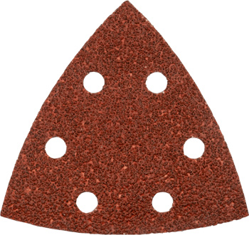 Quick-Stick Aluminium Oxide Sanding Triangles for Wood and Metal, Perforated, 5 pcs., 93 mm, Grit 40