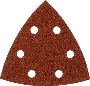 Quick-Stick Aluminium Oxide Sanding Triangles for Wood and Metal, Perforated, 5 pcs., 93 mm, Grit 80