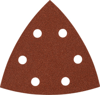 Quick-Stick Aluminium Oxide Sanding Triangles for Wood and Metal, Perforated, 5 pcs., 93 mm, Grit 180