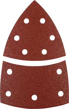 Quick-Stick Aluminium Oxide Sanding Triangles for Wood and Metal, Perforated, 5 pcs., 93 mm / 100 x 62 mm, Grit 80