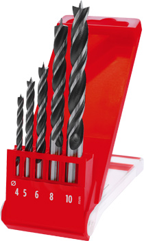 Wood Twist Drill Set, 5 pcs., 75-133 mm, Ø 4-10 mm