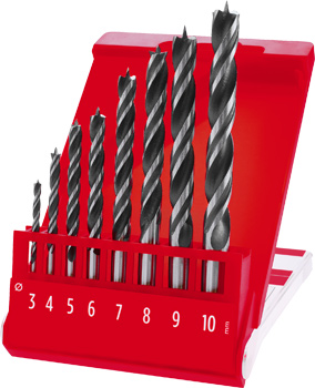 Wood Twist Drill Set, 7 pcs., 61-133 mm, Ø 3-10 mm