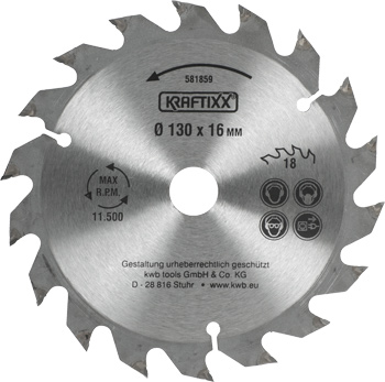 Chipboard Saw Blade for Hand-Held Circular Saw, Ø 130 x 16 mm