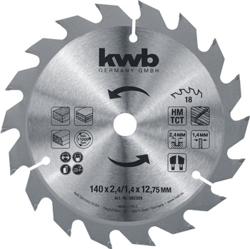 Chipboard Saw Blade for Hand-Held Circular Saw, Ø 140 x 12.75 mm