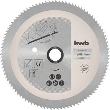 CV Circular Saw Blade for Hand Saws, T 100, Ø 150 x 16 mm