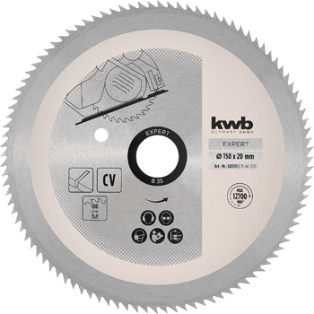 CV Kreissägeblatt für Handkreissägen, Z 100, Ø 150 x 20 mm