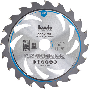 Thin-Cut Circular Saw Blade, TCT, T20, Ø 150 x 20 mm