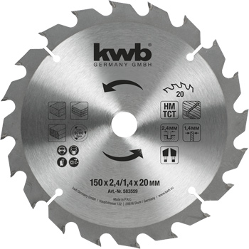 Chipboard Saw Blade for Hand-Held Circular Saw, Ø 150 x 20 mm