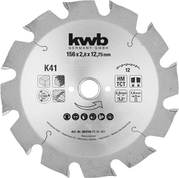 TCT Circular Saw Blade for Construction Timber, T 12, Ø 156 x 12 mm