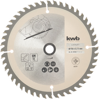 Precision Circular Saw Blade for Hand Saws, T 48, Ø 156 x 12.75 mm