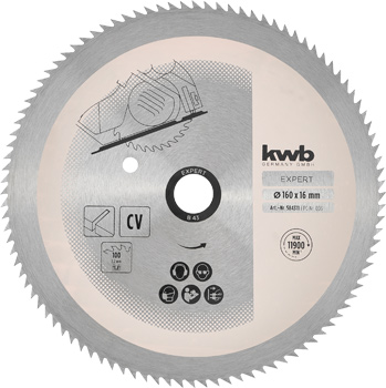 CV Circular Saw Blade for Hand Saws, T 100, Ø 160 x 16 mm