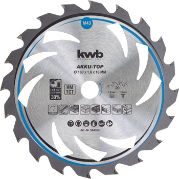 Thin-Cut Circular Saw Blade, TCT, T 20, Ø 160 x 16 mm