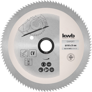 CV Kreissägeblatt für Handkreissägen, Z 100, Ø 160 x 20 mm