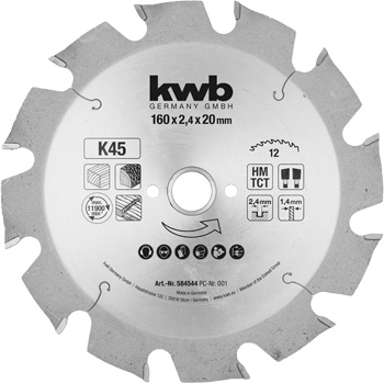 TCT Circular Saw Blade for Construction Timber, T12, Ø 160 x 20 mm