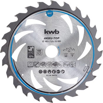 Thin-Cut Circular Saw Blade, TCT, T24, Ø 165 x 20 mm