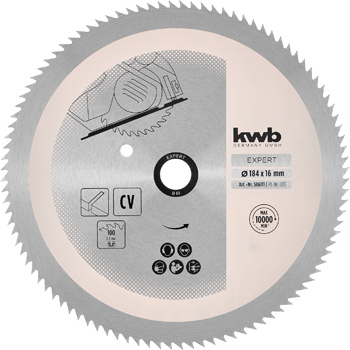 CV Circular Saw Blade for Hand Saws, T 100, Ø 184 x 16 mm