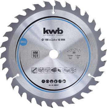 Chipboard Circular Saw Blades for Hand Saws, T 30, Ø 190 x 16 mm