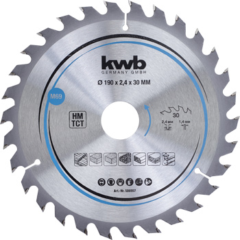 Chipboard Circular Saw Blades for Hand Saws, T 30, Ø 190 x 30 mm