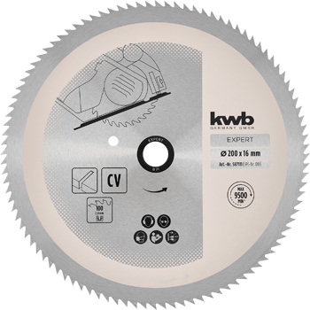 CV Circular Saw Blade for Hand Saws, T 112, Ø 200 x 16 mm