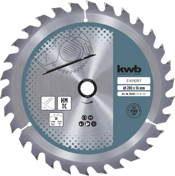 Chipboard Circular Saw Blades for Hand Saws, T 30, Ø 200 x 16 mm