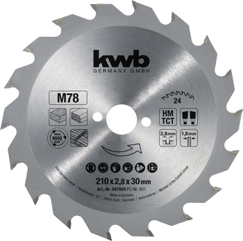 TCT Circular Saw Blade for Chipboard, Ø 210 x 30 mm