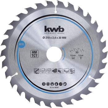 Chipboard Circular Saw Blades for Hand Saws, T 30, Ø 210 x 30 mm