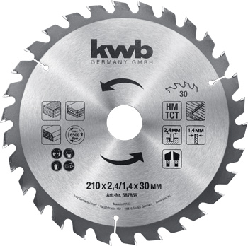 Chipboard Saw Blade for Circular Hand Saw, Ø 210 x 30 mm