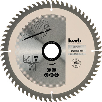 Precision Circular Saw Blade for Hand Saws, T64, Ø 210 x 30 mm