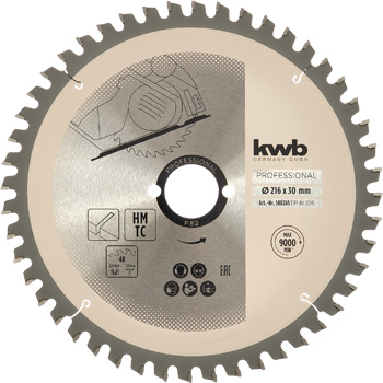 TCT Circular Saw Blade for Precision Cuts, T 48, Ø 216 x 30 mm