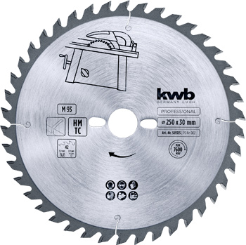 TCT Circular Saw Blade for Chipboard, T42, Ø 250 x 30 mm