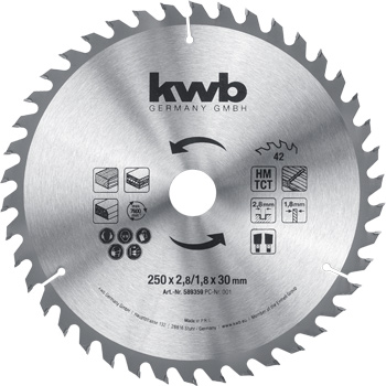 Chipboard Circular Saw Blade, T 42, Ø 250 x 30 mm