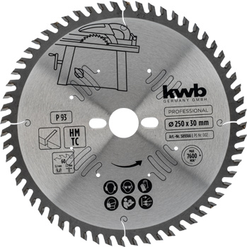 TCT Circular Saw Blade for Precision Cuts, T60, Ø 250 x 30 mm