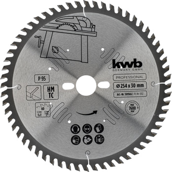 TCT Circular Saw Blade for Precision Cuts, T60, Ø 254 x 30 mm