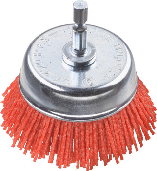 Nylon Cup Brush for Drills, Coarse, Ø 75 mm