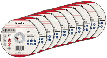 Thin Cutting Disc Set, 10-pcs., Ø 115 x 1 mm