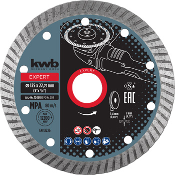 Diamond Thin Cutting Disc for Porcelain Stoneware, Ø 125 mm