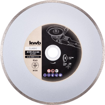 Classic Diamond Cutting Disc with Continuous Rim for Tiles, Ø 230 x 1.8 mm