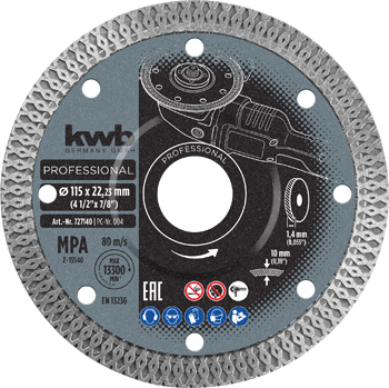 Diamond Cutting Disc for Hard Ceramics, Ø 115 mm