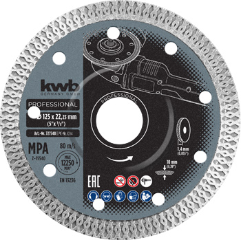 Diamond Thin Cutting Disc for Porcelain Stoneware, Ø 125 mm