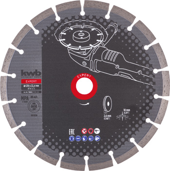 Expert Diamond Cutting Disc with Segmented Rim for Dry Cutting, Ø 230 x 1.8 mm