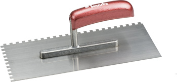 Smoothing Trowel, 4-Sided Notched, 280 x 130 mm