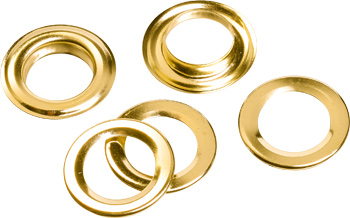 Eyelets,brass plated, Ø 15 mm